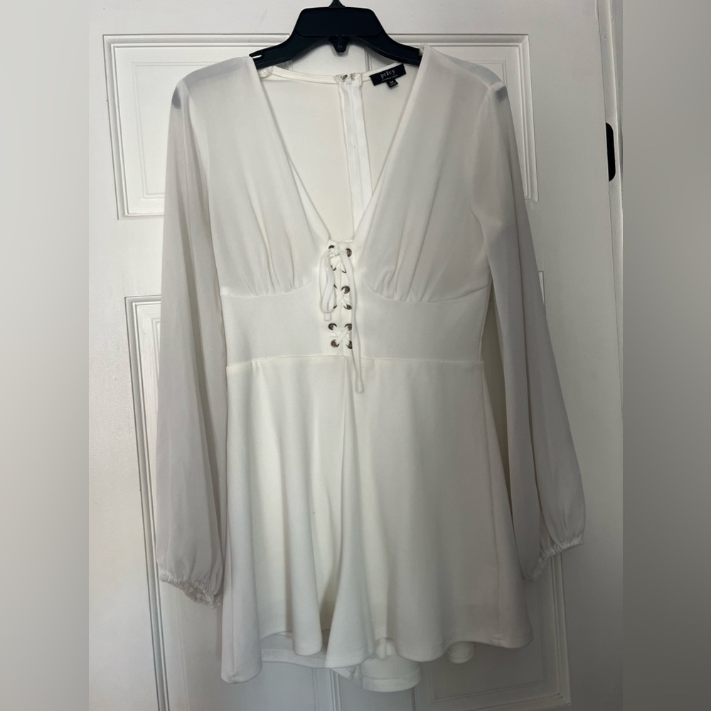 White long sleeve romper